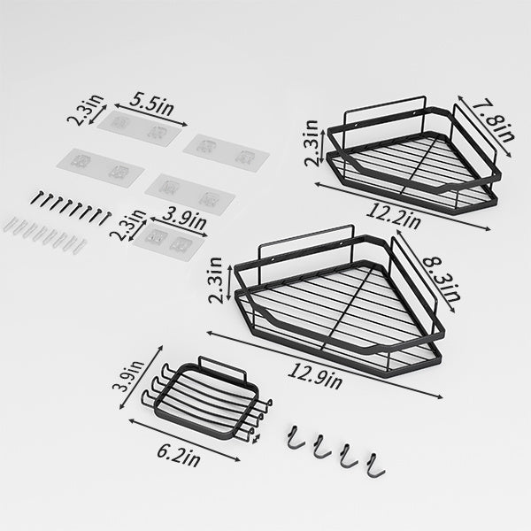 Corner Shower Shelf Bathroom Organizer Sticky Shower Shelf Bathtub Shelf  3 Pack No Drill Shower Shelf For Inside Showers - Rust-Proof Bathtub Organizer