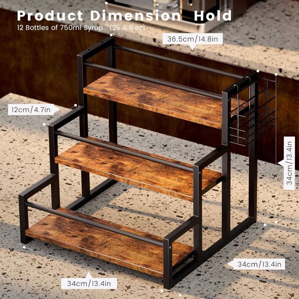 3 Tiers Of 12 Bottle Storage Racks For Syrup, Wine, Spices From The Kitchen Coffee Station - Forbidden To Sell Platform - Temu, No Delivery On Weekends