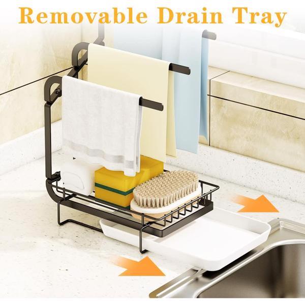 Kitchen Sink Sponge Rack With Drain Tray, Kitchen Sink Organizer Sponge Brush Soap Pan Metal Shelf,  - Prohibited Temu, Not Shipped On Weekends