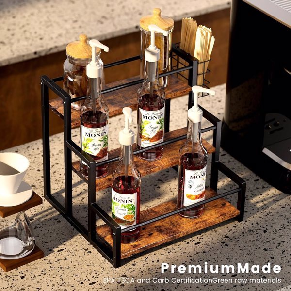 3 Tiers Of 12 Bottle Storage Racks For Syrup, Wine, Spices From The Kitchen Coffee Station - Forbidden To Sell Platform - Temu, No Delivery On Weekends