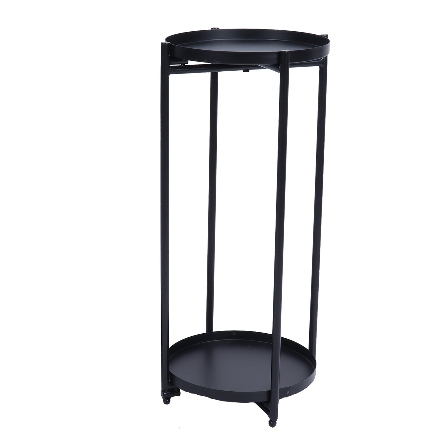 2Pcs Iron Plant Stand Table 2‑Layer Plant Pot Holder Display Shelf for House Garden Patio